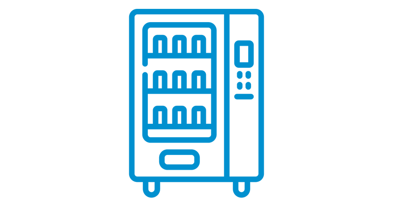 Blue vending machine logo for Lincoln Vending
